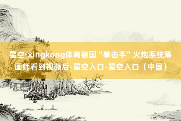 星空·xingkong体育德国“拳击手”火炮系统筹画师看到视频后-星空入口-星空入口（中国）
