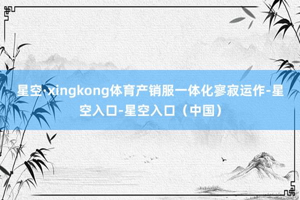 星空·xingkong体育产销服一体化寥寂运作-星空入口-星空入口（中国）