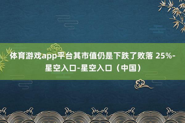 体育游戏app平台其市值仍是下跌了败落 25%-星空入口-星空入口（中国）