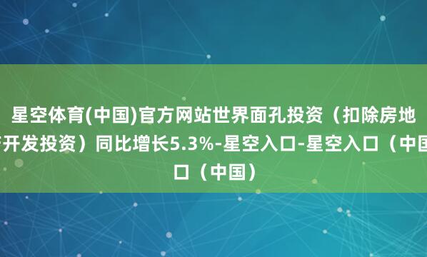 星空体育(中国)官方网站世界面孔投资（扣除房地产开发投资）同比增长5.3%-星空入口-星空入口（中国）