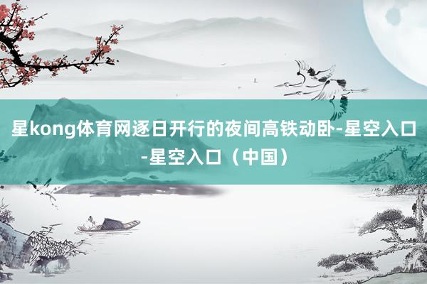 星kong体育网逐日开行的夜间高铁动卧-星空入口-星空入口（中国）