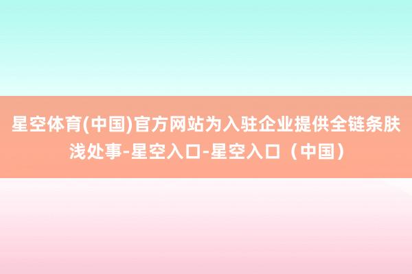 星空体育(中国)官方网站为入驻企业提供全链条肤浅处事-星空入口-星空入口（中国）